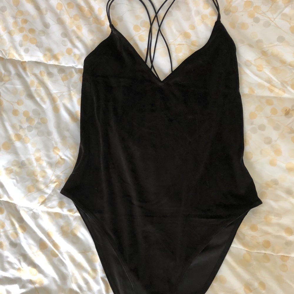*NEW with tags* Velvet Cross Back bodysuit